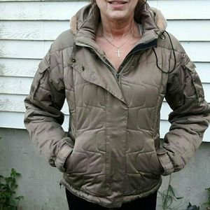 Cold As Ice Auxnieve womens beige hooded coat